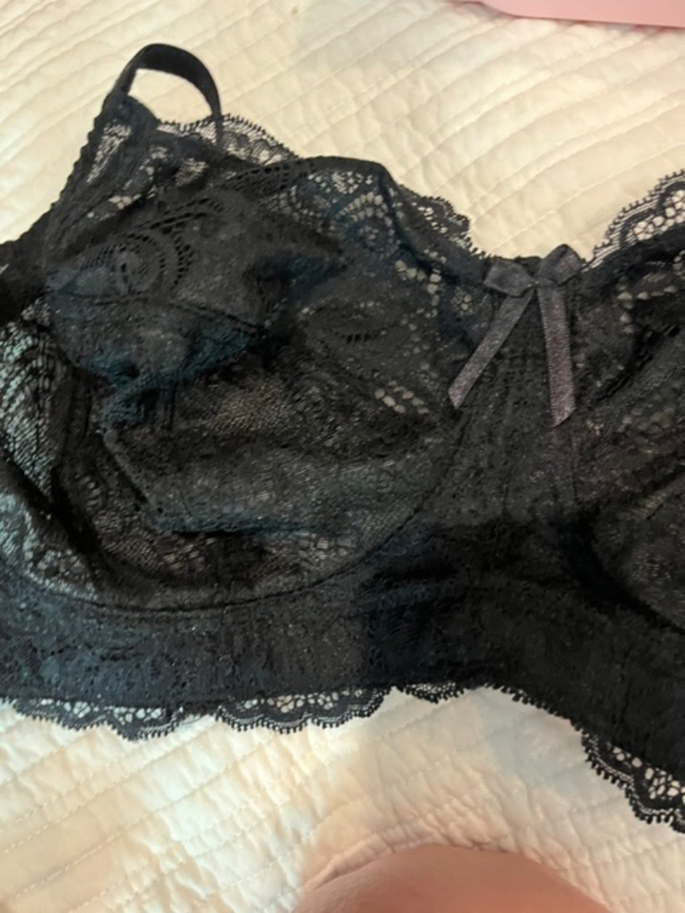 Panache Lace Underwire Black Bra NWT